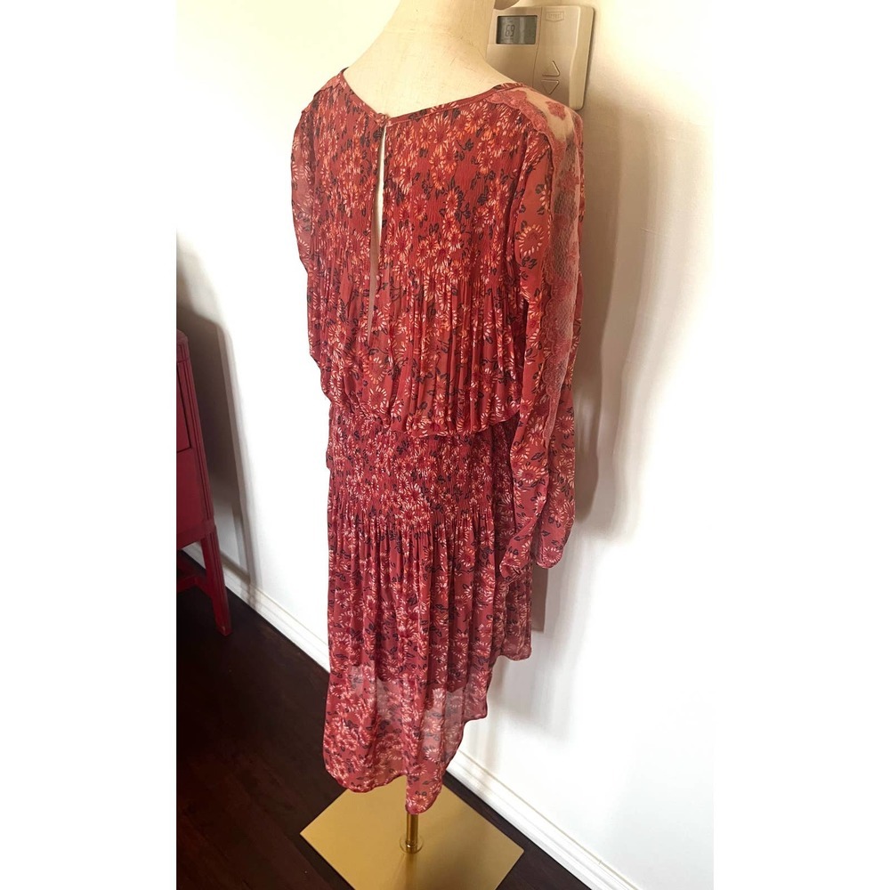 FREE PEOPLE Charlotte Open Waters Floral Boho Pleated Midi Dress - Picture 8 of 16